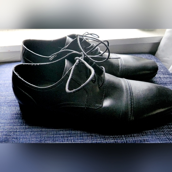 Kenneth Cole Reaction In A Min-ute 12M Black Leather Oxfords Dress Shoes Men's - Picture 5 of 9